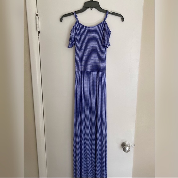 Periwinkle Striped Maxi Dress - Picture 6 of 6